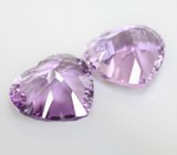 Крупная пара аметистов лазерной огранки 27,17 карата