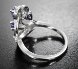 Прелестное серебряное кольцо с танзанитами Серебро 925