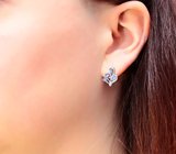 Прелестные серебряные серьги с танзанитами