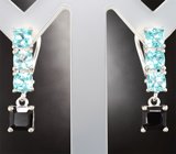 Изящные серебряные серьги с корундами и апатитами