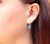 Золотые серьги с чистейшими насыщенными топазами 12,89 карата