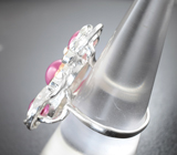 Серебряное кольцо с корундами 5,89 карата