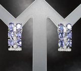 Замечательные серебряные серьги с танзанитами