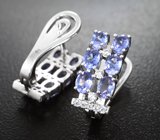 Замечательные серебряные серьги с танзанитами