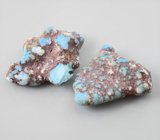 Крупная пара армянской бирюзы 25,36 карата 