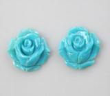 Парная резная армянская бирюза 3,01 карата 