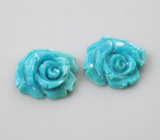 Парная резная армянская бирюза 3,01 карата 