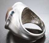 Кольцо с солнечным камнем с эффектом кошачьего глаза 14,96 карата и черными шпинелями 