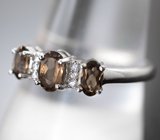 Изящное серебряное кольцо с дымчатым кварцем