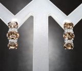 Изящные серебряные серьги с дымчатым кварцем