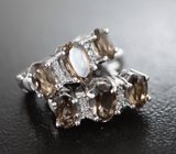 Изящные серебряные серьги с дымчатым кварцем