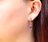 Чудесные серебряные серьги с аметистами