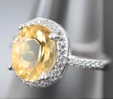 Замечательное серебряное кольцо с цитрином