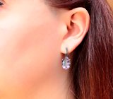 Стильные серебряные серьги с аметистами