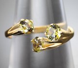 Золотое кольцо с уральскими демантоидами 0,92 карата