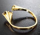 Золотое кольцо с уральскими демантоидами 0,92 карата