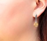 Стильные серебряные серьги с цитринами