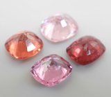 Крупный набор из 4 разноцветных шпинелей 5,18 карата