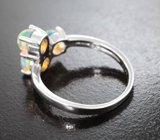 Серебряное кольцо с кристаллическими эфиопскими опалами