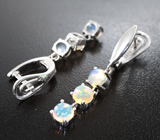 Серебряные серьги с кристаллическими эфиопскими опалами