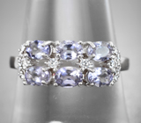 Замечательное серебряное кольцо с иолитами