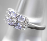 Замечательное серебряное кольцо с иолитами