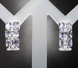 Замечательные серебряные серьги с иолитами Серебро 925
