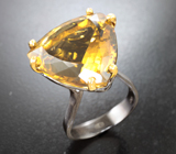 Серебряное кольцо с крупным цитрином 30,6 карата