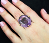 Серебряное кольцо с крупным аметистом 49,6 карата Серебро 925