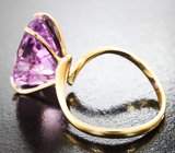 Кольцо с насыщенным кунцитом топового цвета 13,08 карата