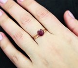 Золотое кольцо с ярким насыщенным рубином 1,91 карата
