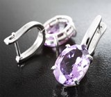 Стильные серебряные серьги с аметистами