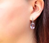 Стильные серебряные серьги с аметистами