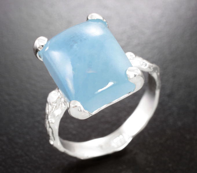 Серебряное кольцо с аквамарином 5,75 карата