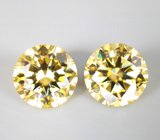 Пара чистейших желтых муассанитов 3,42 карата