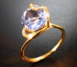 Золотое кольцо с флюоритом со сменой цвета 4,38 карата