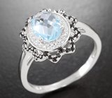 Серебряное кольцо с голубым топазом Серебро 925