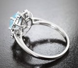 Серебряное кольцо с голубым топазом Серебро 925