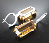 Серебряные серьги с крупными цитринами 31,48 карата Серебро 925