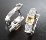Изящные серебряные серьги с цитринами