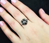 Замечательное серебряное кольцо с корундами