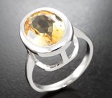 Стильное серебряное кольцо с цитрином Серебро 925