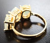 Золотое кольцо с яркими ограненными эфиопскими опалами 2,61 карата