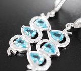 Изысканные серебряные серьги с апатитами