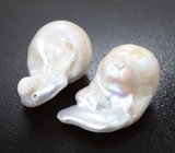 Крупная пара морских жемчужин барокко 53,82 карата! Исключительный люстр