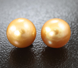 Редкая пара золотистых морских жемчужин 7,79 карата! Натуральный цвет 
