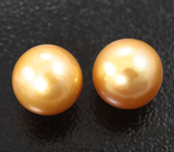 Редкая пара золотистых морских жемчужин 7,79 карата! Натуральный цвет 
