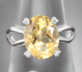 Эффектное серебряное кольцо с цитрином