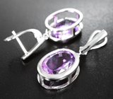 Стильные серебряные серьги с аметистами