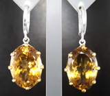 Серебряные серьги с крупными цитринами 40,1 карата